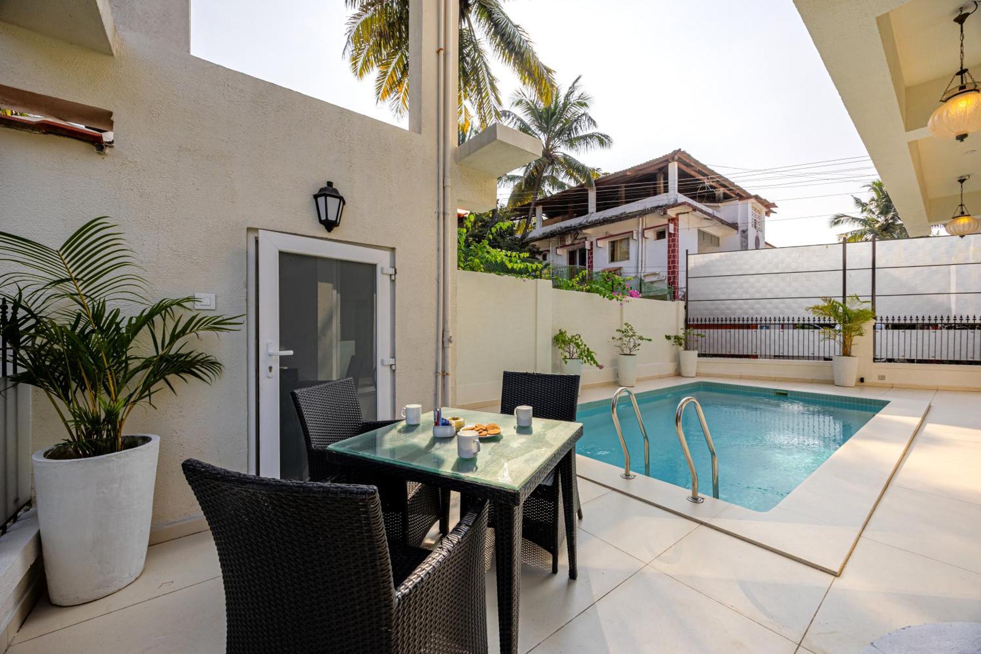 Elivaas 4 Bhk Villa Near Beach With Private Pool & Bar - Casa Boa Vida Candolim Exterior foto